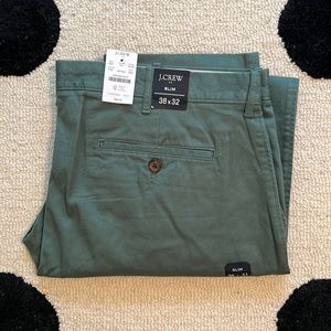 NWT J.Crew Factory Green Slim Flex Chino Pant 38x32